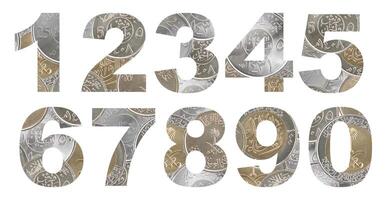 A set of numbers from coins photo