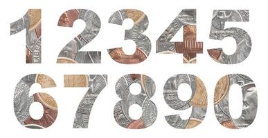A set of numbers from coins photo