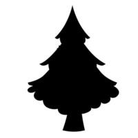 simple silhouette of a Christmas tree, featuring a classic, festive shape in black on a white background vector