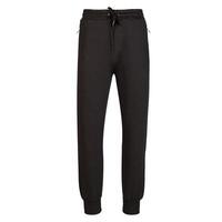 Front view of black jogger pants with pockets photo