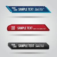 Lower third white and colorful design template modern vector