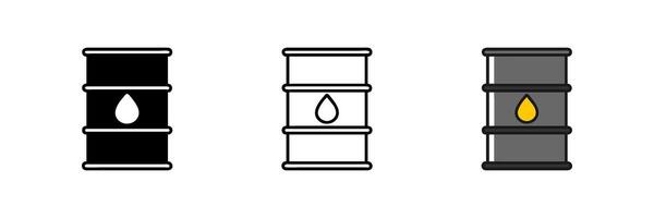 Oil barrel icon on a white background, featuring illustrations in a set style. Perfect for energy, industrial, and environmental projects. Simple and clean design for versatile use. vector