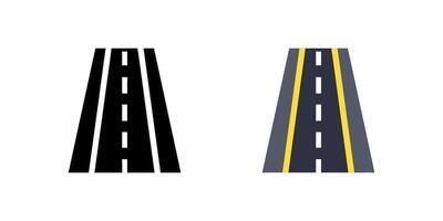 Road icon set isolated on a white background, featuring various road-related designs. illustrations perfect for transportation, navigation, and urban planning projects. vector