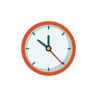 Clock flat illustration, isolated on a white background. Simple and clean design, perfect for time-related projects, apps, websites, and user interfaces. Ideal for modern and minimalistic use. vector