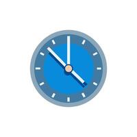Clock flat illustration, isolated on a white background. Simple and clean design, perfect for time-related projects, apps, websites, and user interfaces. Ideal for modern and minimalistic use. vector