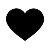 Solid Black Heart Symbol Icon vector