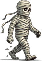 Cleanly Wrapped Mummy in Detailed Bandages for Halloween png