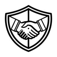handshake black icon, silhouette , illustration on a white background vector