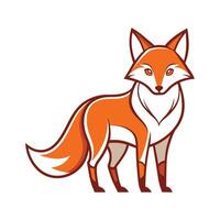 fox cartoon character , illustration isolated on white background vector