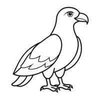 eagle simple line art illustration isolated on white background vector