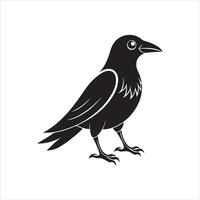 Simple black and white silhouette of a bird, perfect for designs, illustrations, or as a graphic element vector