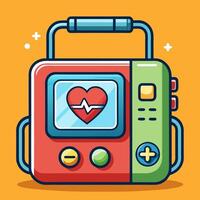 AED emergency defibrillator icon sign symbol. First aid Automated external defibrillator. vector