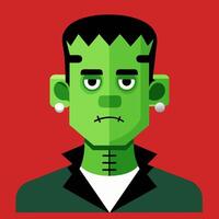 Frankenstein Monster Icon in Flat Style for Halloween vector