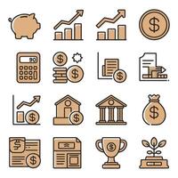 A set of icons that include money, business, and money vector