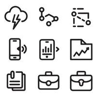 A set of icons that include a phone, laptop, and other items vector
