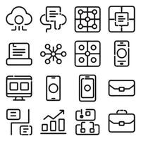 A set of icons that include a computer, phone, and other items vector