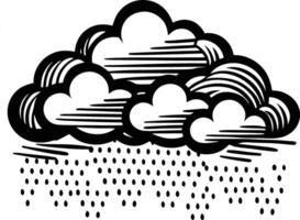 Illustration Rain falling from clouds in the sky vector