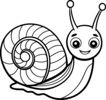 Kid Coloring page of a SNAIL vector