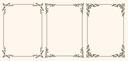 Set of Decorative vintage frames and borders set vector