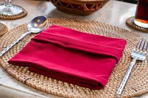 Elegant Dining Table Setup with Refreshing Drinks photo
