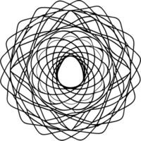 A black and white drawing of a circular design vector