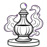A drawing of a bottle with smoke coming out of it vector