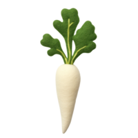 Fresh white radish with green leaves, showcasing its natural beauty and vibrant color, perfect for culinary and health-related themes. png