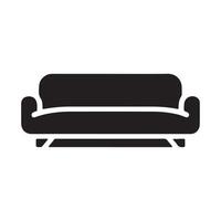 A black and white sofa icon on a white background vector