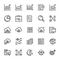 Data analytics icons set vector