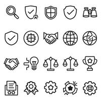 A set of icons that include various types of business and security vector