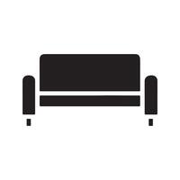 A black sofa icon on a white background vector