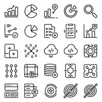 Set of data and analytics icons vector