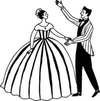 A design of a couple dancing on a white background vector