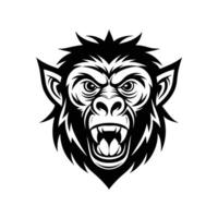 illustration of monkey head animal mascot logo on the abstract background vector