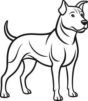 A dog is standing in front of a white background vector