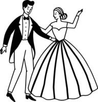 Drawing of Tango Dancers vector