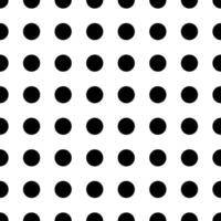 Black and white seamless polka dot pattern with chaotic distribution. Irregular texture, monochrome circular holes grid background vector