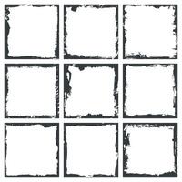 Square aged frame border. Grunge ink illustration. Creative backgrounds template for tags, labels, cards. Hand drawn frame brush strokes vector