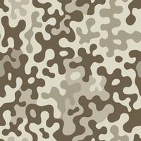 Brown beige camouflage seamless pattern. Modern military camo texture. Desert masking color vector
