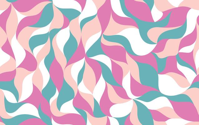 Stylized petals pattern with abstract curved lines. Seamless pink and white leaf texture can be used for web page backgrounds, wallpapers, printing on fabric