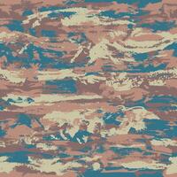 Grunge camo seamless pattern from beige and brown color splashes and smudges. Fashion camouflage vector