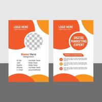 corporate and clean id card design template for office employee and others vector