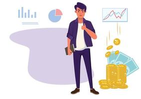 Improving the quality of business people that is always adapting to new things vector