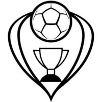 Soccer ball and cup in heart shape vector