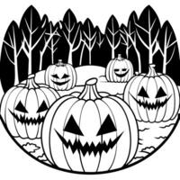Halloween pumpkin coloring pages vector