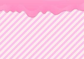 Pink melting icing on striped background vector