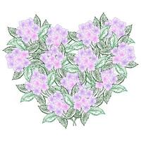 Floral colorful heart frame, hydrangea spring flower for design of card or invitations vector