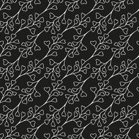 Leaves greenery seamless pattern with line art nature branch vector