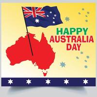 Happy Australia Day flag with map colorful tshirt design template vector