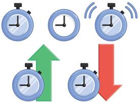 Stopwatch Alarm Duration Timer Set vector